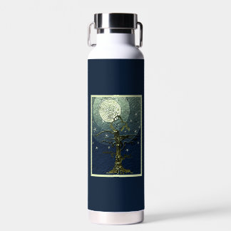 Old Withered Tree Moon & Stars  Water Bottle