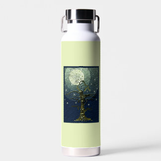 Old Withered Tree Moon & Stars  Y Water Bottle