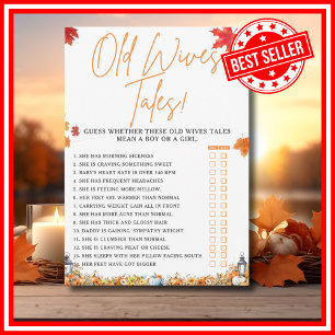 OLD WIVES TALES Baby Shower Game LITTLE PUMPKIN Invitation