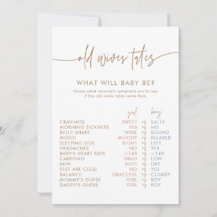 Old Wives Tales Card   Boho Gender Reveal Game