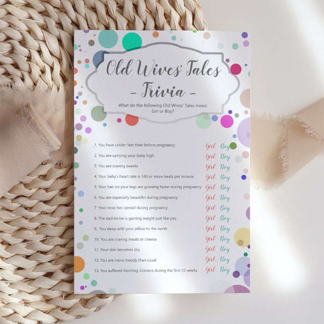 "Old Wives Tales" Cute Fun Baby Shower Game (Creator Uploaded)