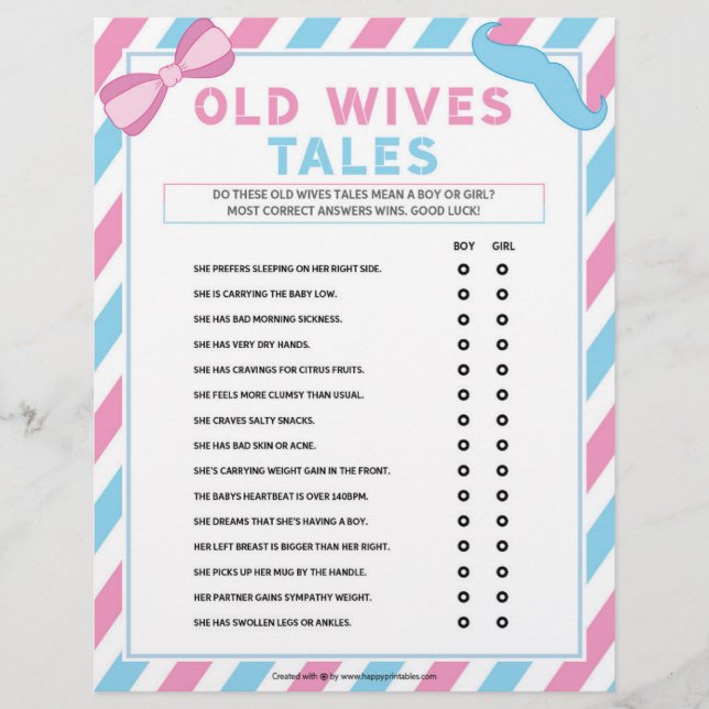 Old Wives Tales [Gender Surprise] Custom Letterhead (Front)