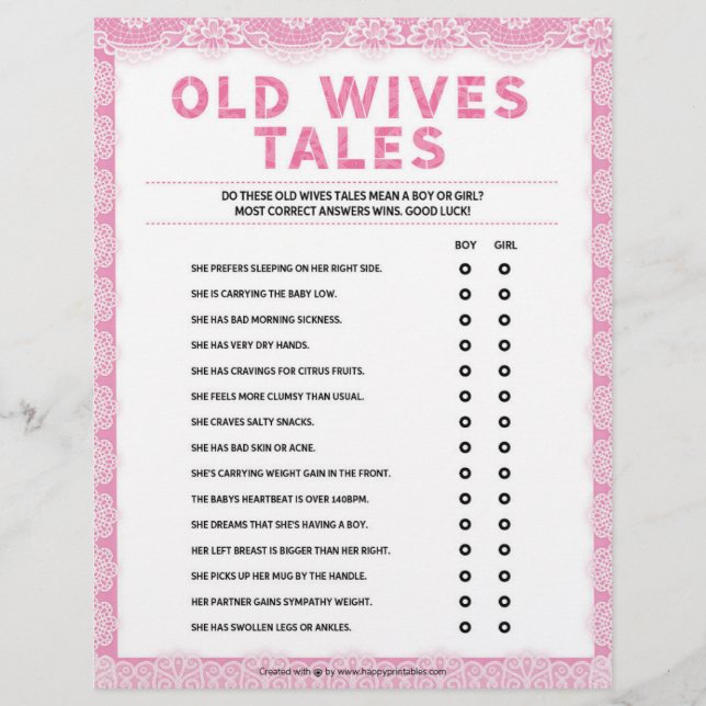 Old Wives Tales [Luxury Lace [Pink]] Custom Letterhead (Front)