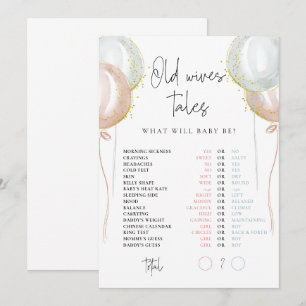 Old Wives Tales Pink & Blue Gender Reveal card