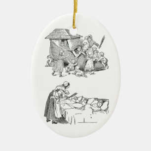 Old Woman Living in Shoe Nursery Rhyme Ceramic Tree Decoration