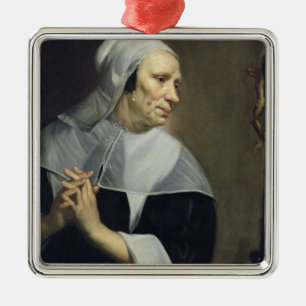 Old Woman Praying Metal Tree Decoration