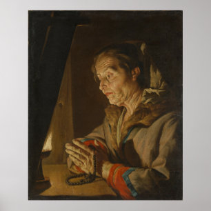 "Old Woman Praying" Poster