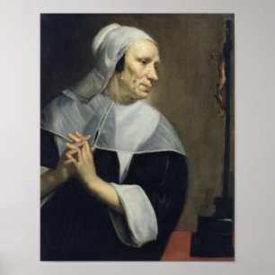 Old Woman Praying Poster