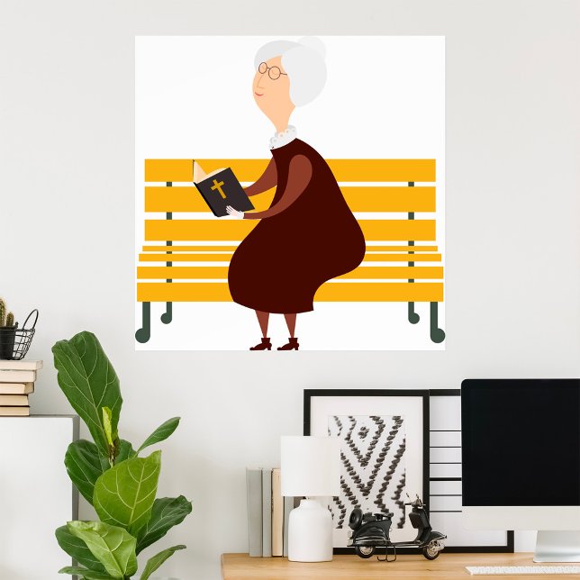 Old Woman Reading The Bible Poster (Creator Uploaded)