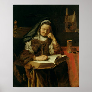 Old Woman Sleeping Poster