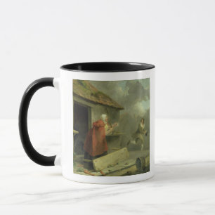 Old Woman Waving a Stick at a Boy, 1793 (oil on ca Mug