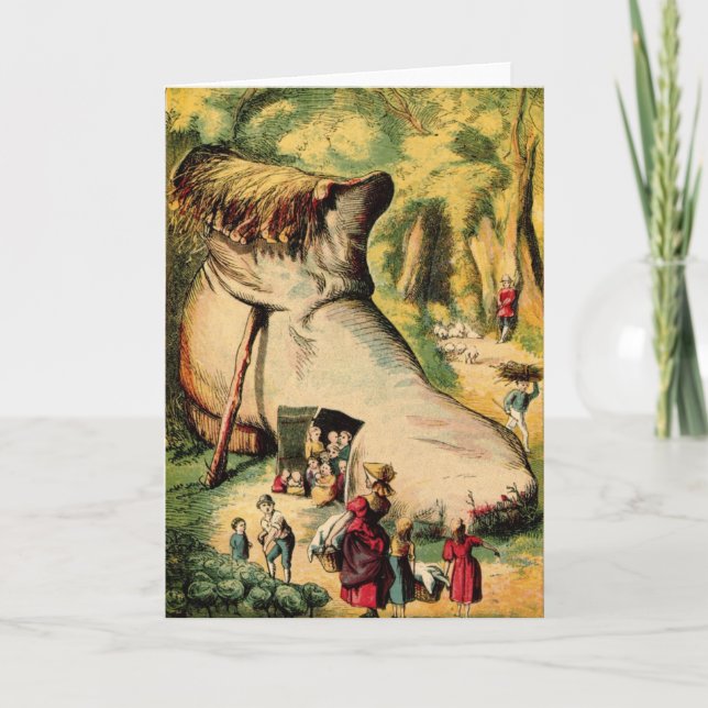 Old Woman Who Lives in a Shoe, Greeting Card (Front)