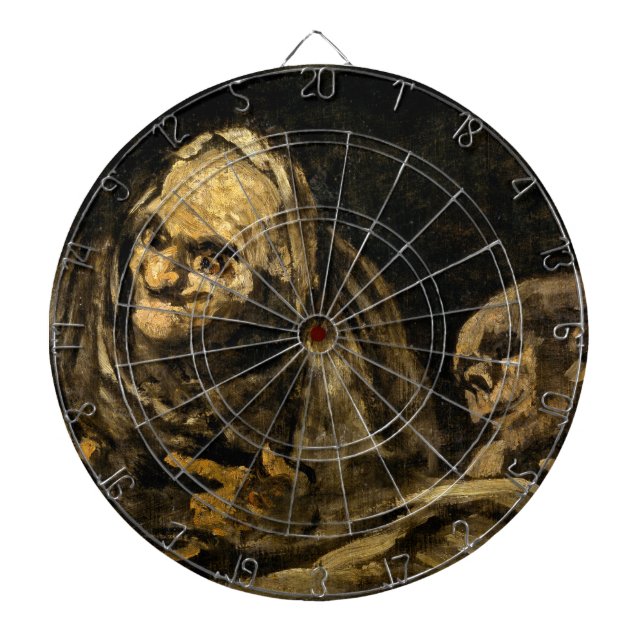 Old Woman with a Skeleton (Death) (Francisco Goya) Dartboard (Front)