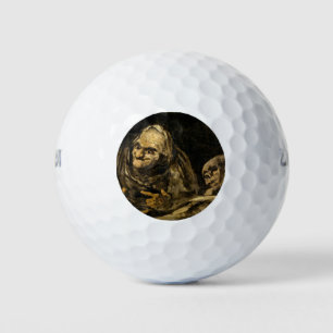 Old Woman with a Skeleton (Death) (Francisco Goya) Golf Balls