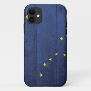 Old Wood Alaska Flag iPhone 11 Case