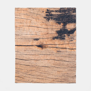 Old wood board, copy space wooden texture pattern fleece blanket