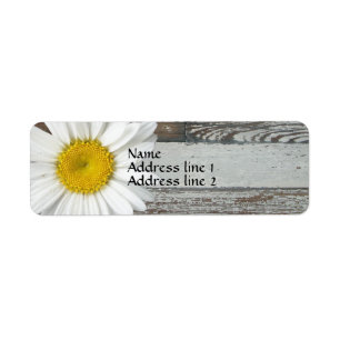 Old Wood Daisy Address Labels