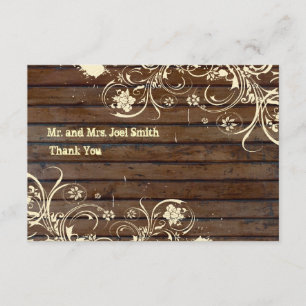 Old Wood Flat Thank You Cards with envelopes