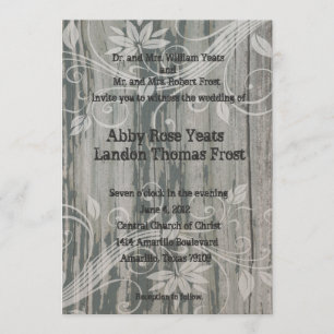 Old Wood Floral Ghost Wedding Invitations