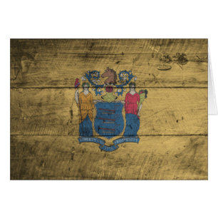 Old Wood New Jersey Flag;