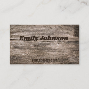 Old wood, old, shabby, vintage business card