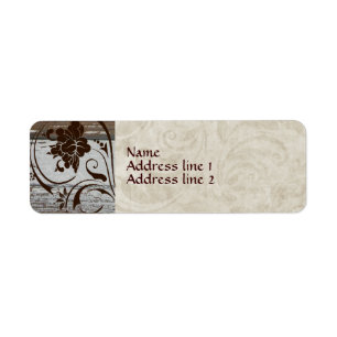 Old Wood Parchment Swirl Address Labels