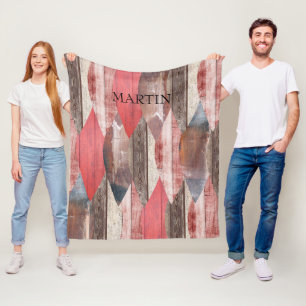 Old Wood Pattern Rustic Personalised Fleece Blanket