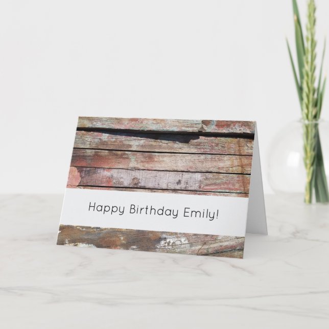 Old wood rustic boat wooden plank card (Front)
