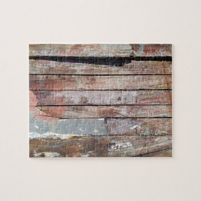 Old wood rustic boat wooden plank jigsaw puzzle (Horizontal)