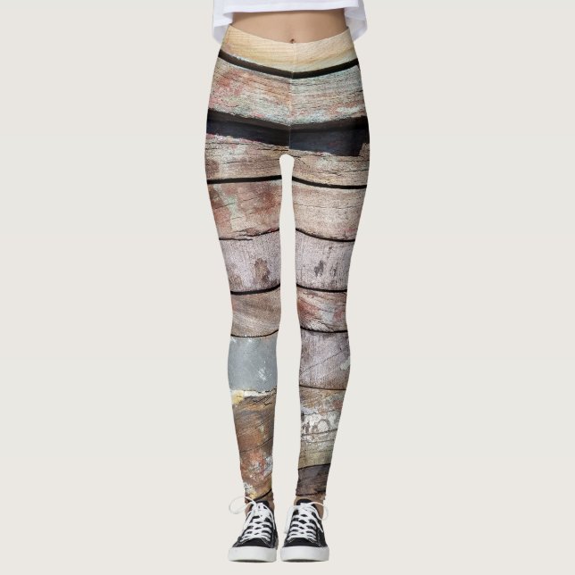 Old wood rustic boat wooden plank leggings (Front)