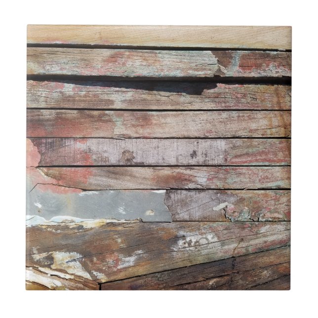Old wood rustic boat wooden plank tile (Front)