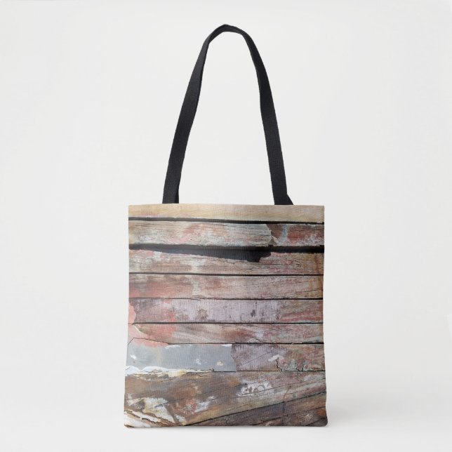 Old wood rustic boat wooden plank tote bag (Front)