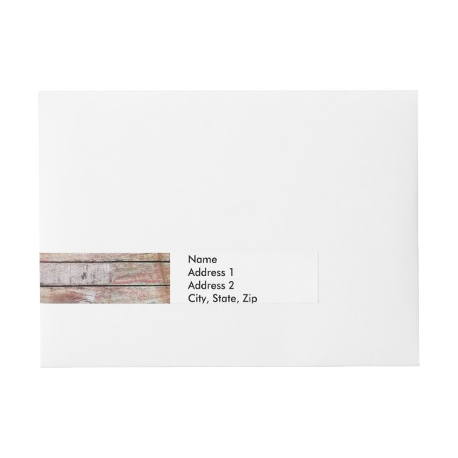 Old wood rustic boat wooden plank wraparound address label (Front)