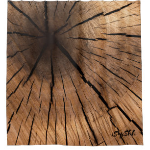 Old wood shower curtain