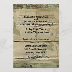Old Wood, Vintage French Paper Wedding Invitations