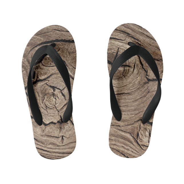 old wood, vintage kid's flip flops (Footbed)