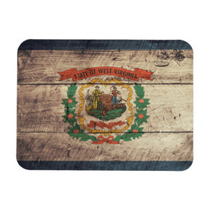 Old Wood West Virginia Flag Magnet