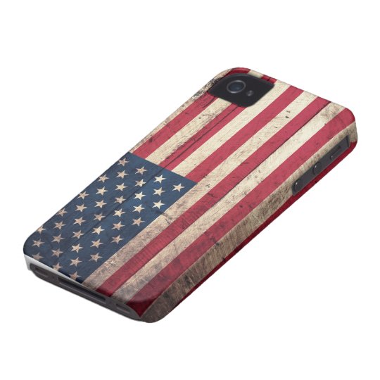 Old Wooden American Flag Case-Mate iPhone 4 Cases