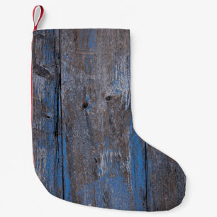 Old wooden background. Grunge textureabstract, anc Small Christmas Stocking