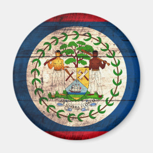 Old Wooden Belise Flag Magnet