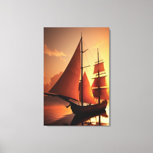 Old Wooden Boat Canvas Print (Front)
