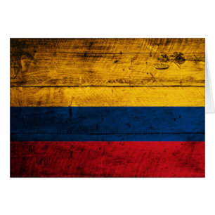 Old Wooden Colombia Flag