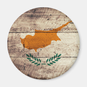 Old Wooden Cyprus Flag Magnet