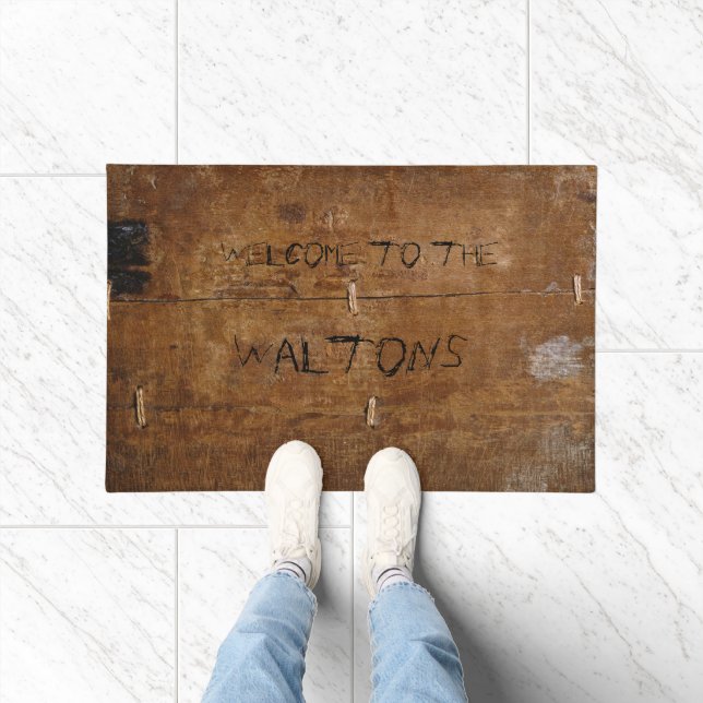 Old "Wooden" Doormat with (or without) your Name (Indoor)