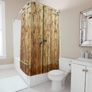 Old Wooden Doors Shower Curtain