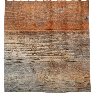 Old wooden fence. wood palisade background. planks shower curtain