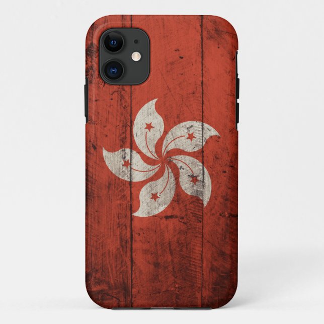 Old Wooden Hong Kong Flag Case-Mate iPhone Case (Back)
