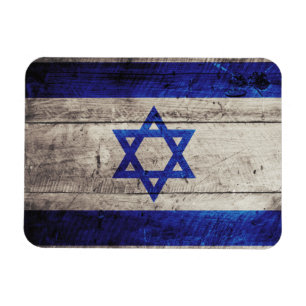 Old Wooden Israel Flag Magnet