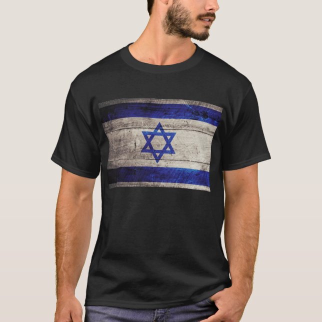 Old Wooden Israel Flag; T-Shirt (Front)