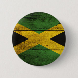 Old Wooden Jamaica Flag 6 Cm Round Badge